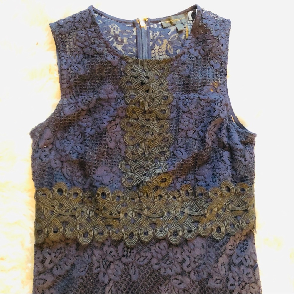 DONNA KARAN Floral Lace Midi Dress Sz 8 - Picture 7 of 15